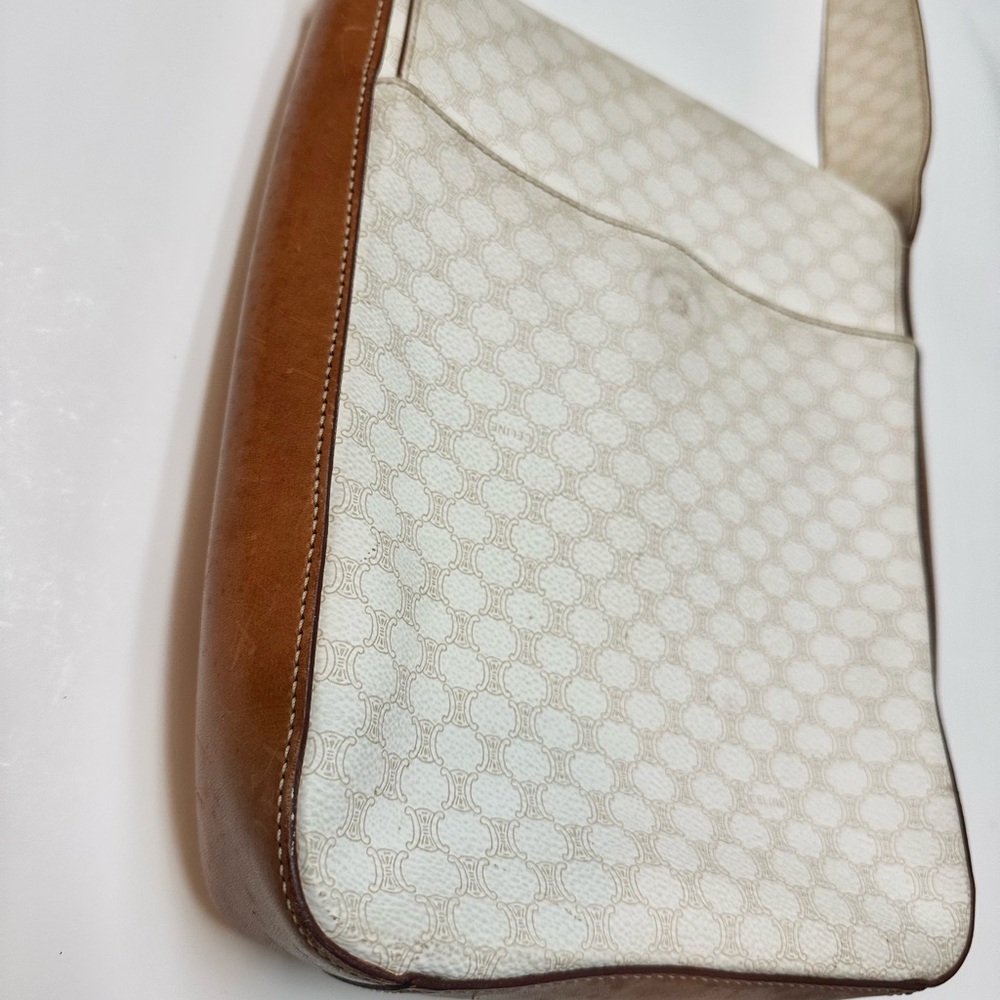 Celine White and Brown Messenger Bag - Picture 5 of 12